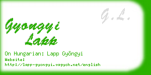 gyongyi lapp business card